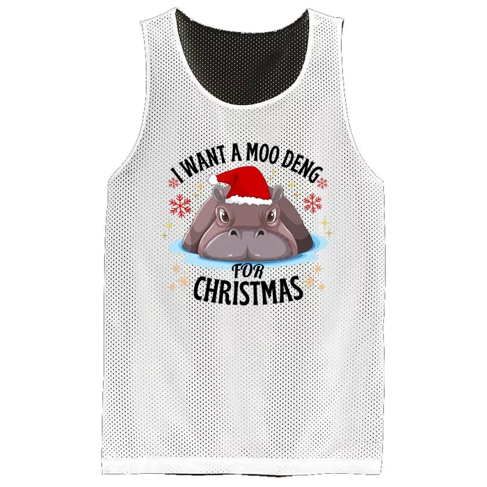 Cute Moo Deng Christmas I Want A Moo Deng For Christmas Mesh Reversible Basketball Jersey Tank