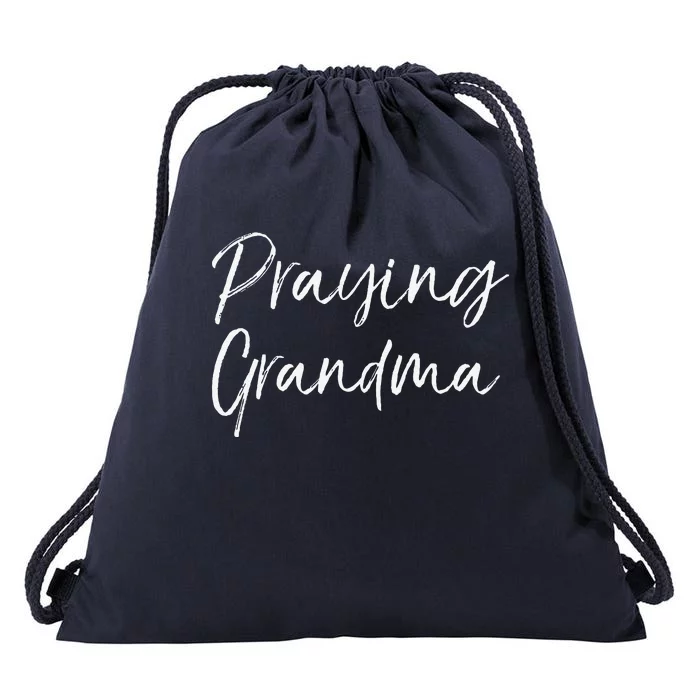 Christian Mothers Day Gift Prayer Warrior Praying Grandma Drawstring Bag