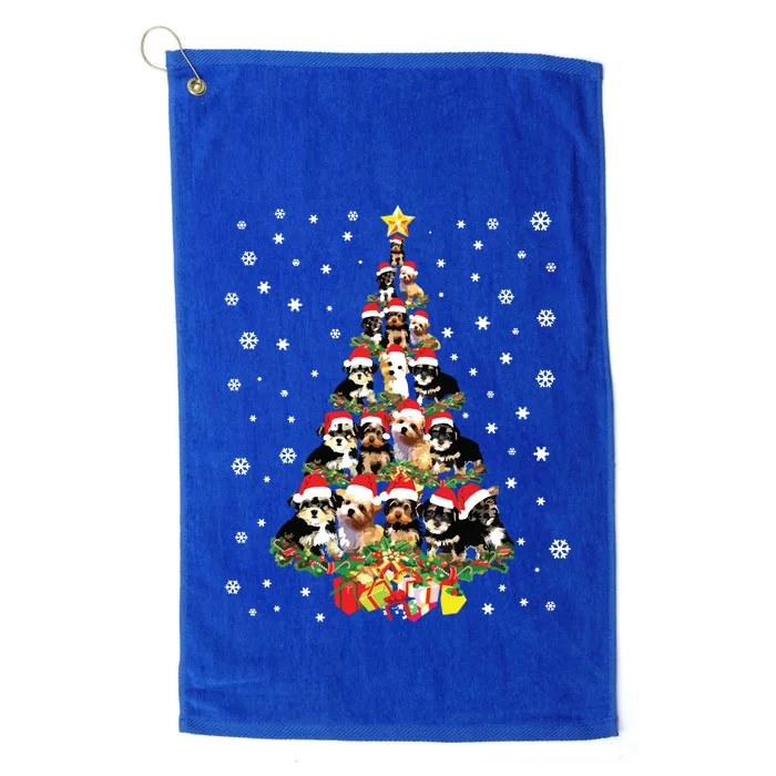 Cute Morkie Dog Christmas Tree Gifts Decor Xmas Tree Platinum Collection Golf Towel