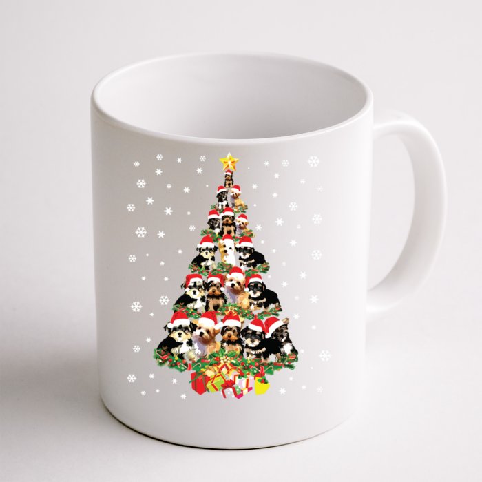 Cute Morkie Dog Christmas Tree Gifts Decor Xmas Tree Front & Back Coffee Mug