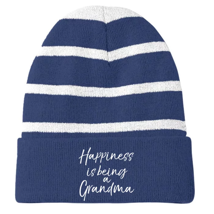 Cute Mothers Day Gift Women Happiness Is Being A Grandma Hoodie Striped Beanie with Solid Band