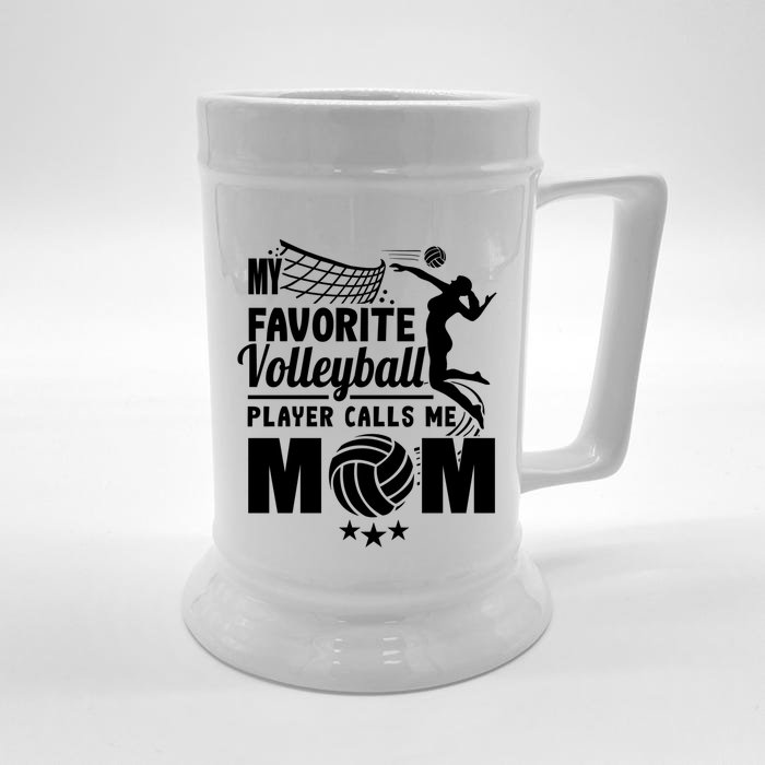 Cool Mothers Day My Favorite Volleyball Player Calls Me Mom Gift Front & Back Beer Stein