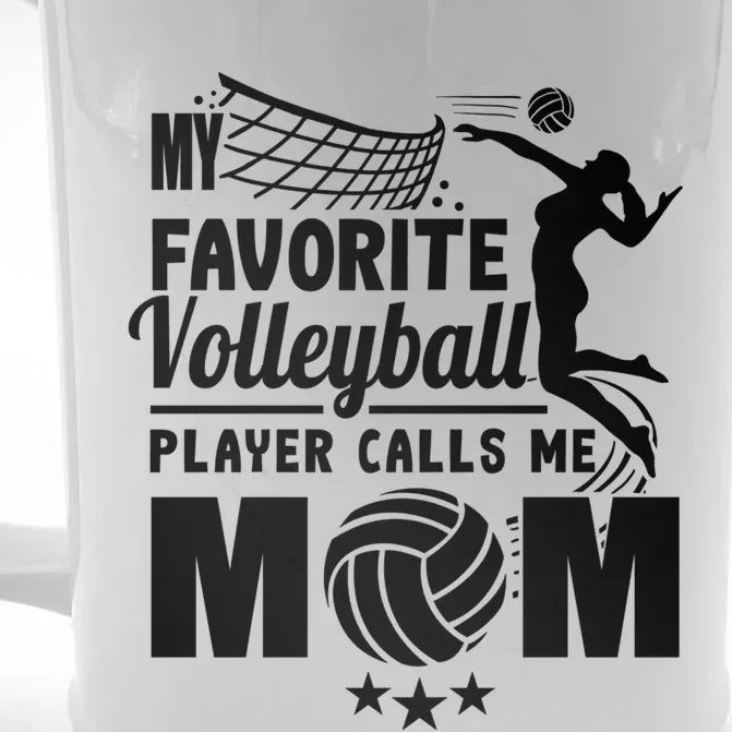 Cool Mothers Day My Favorite Volleyball Player Calls Me Mom Gift Front & Back Beer Stein