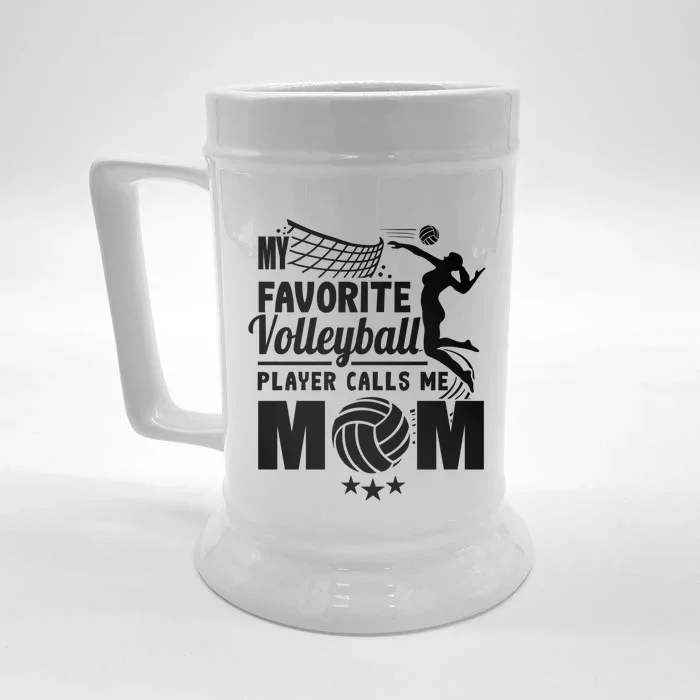 Cool Mothers Day My Favorite Volleyball Player Calls Me Mom Gift Front & Back Beer Stein