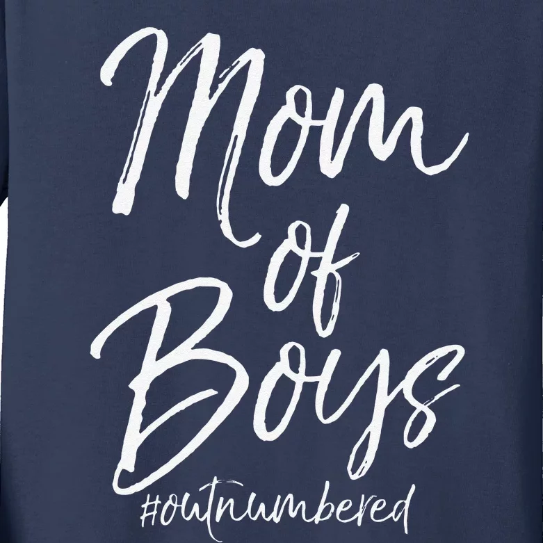 Cute Mother's Day Gift From Sons Mom Of Outnumbered Kids Long Sleeve Shirt