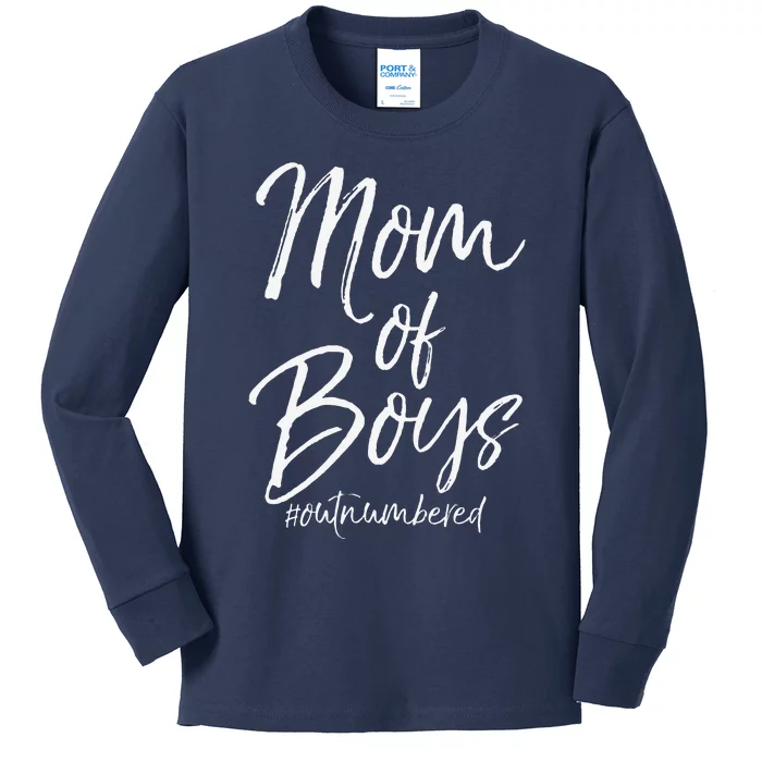 Cute Mother's Day Gift From Sons Mom Of Outnumbered Kids Long Sleeve Shirt