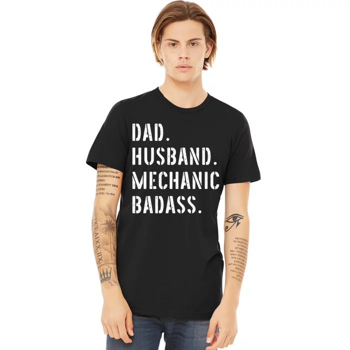 Car Mechanic Dad Funny Gift From Daughter Son Wife Gift Premium T-Shirt