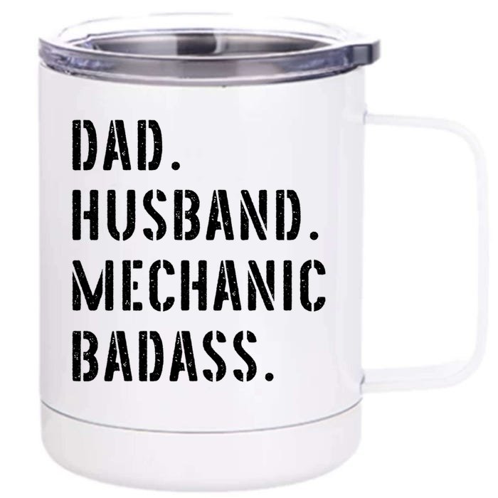 Car Mechanic Dad Funny Gift From Daughter Son Wife Gift Front & Back 12oz Stainless Steel Tumbler Cup