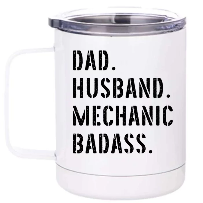 Car Mechanic Dad Funny Gift From Daughter Son Wife Gift Front & Back 12oz Stainless Steel Tumbler Cup