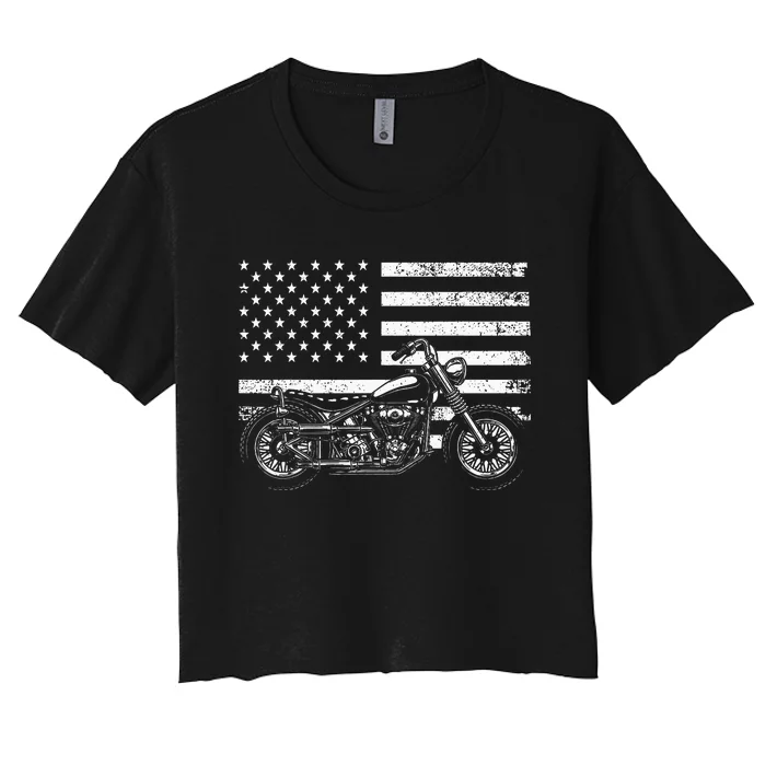 Cool Motorcycle Design For Women Motorcycle Rider Women's Crop Top Tee