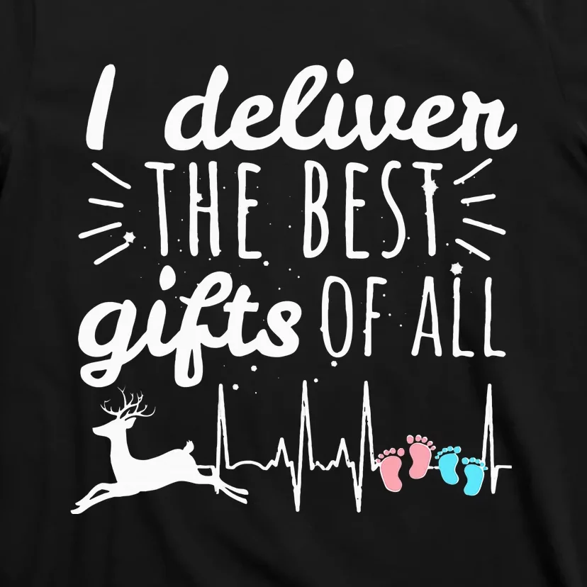 Christmas Midwife Doula Labor Nurse Festive Gift Reindeer T-Shirt