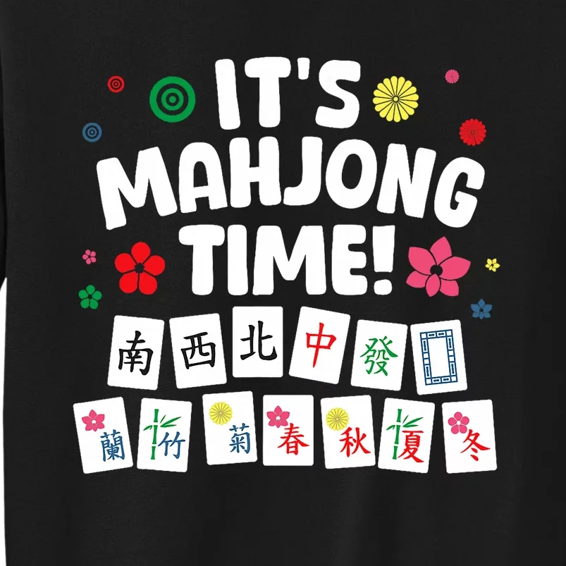 Cute Mahjong Design For Tile Game Mahjong Player Tall Sweatshirt