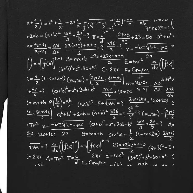 Cool Math Equations Work Board Tall Long Sleeve T-Shirt