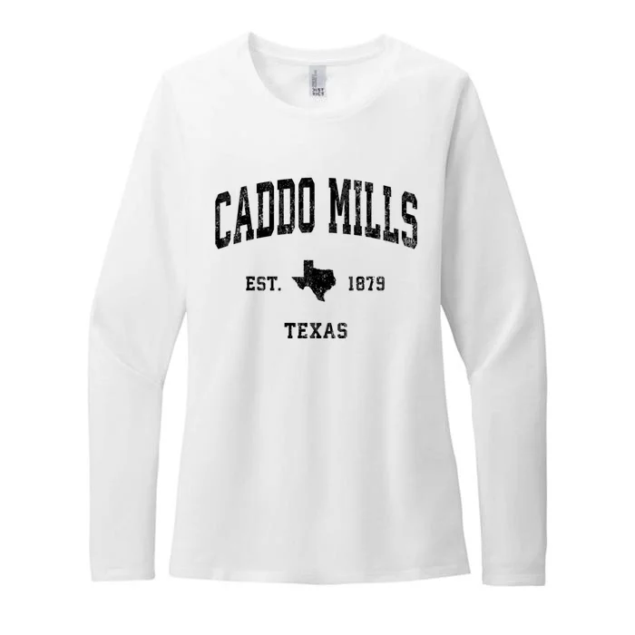 Caddo Mills Est 1879 Texas Tx Vintage Established Athletic Sports Design Womens CVC Long Sleeve Shirt