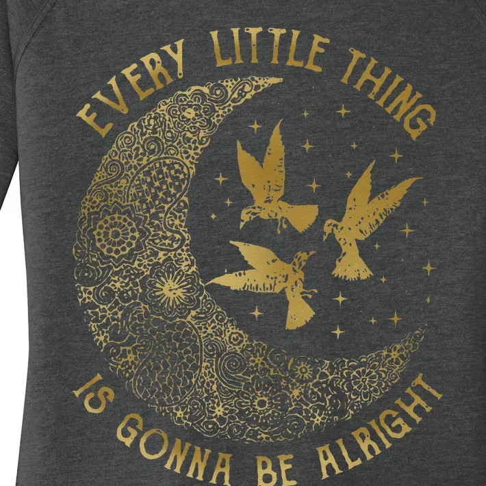 Crescent Moon Every Little Thing Is Gonna Be Alright Birds Women's Perfect Tri Tunic Long Sleeve Shirt