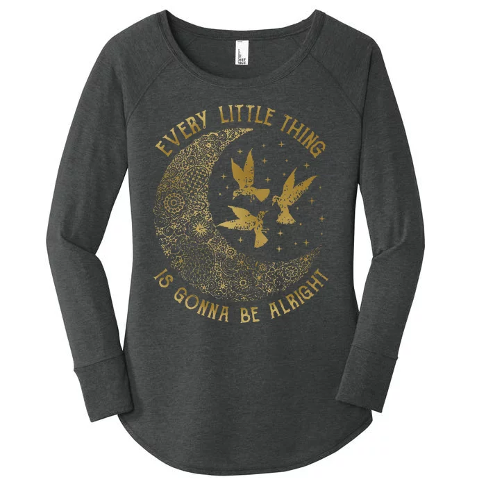 Crescent Moon Every Little Thing Is Gonna Be Alright Birds Women's Perfect Tri Tunic Long Sleeve Shirt