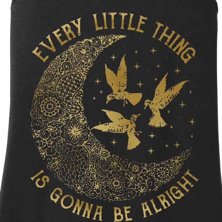 Crescent Moon Every Little Thing Is Gonna Be Alright Birds Ladies Essential Tank