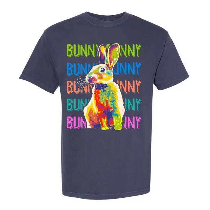 Cute Multicolor Easter Bunny Rabbit Garment-Dyed Heavyweight T-Shirt