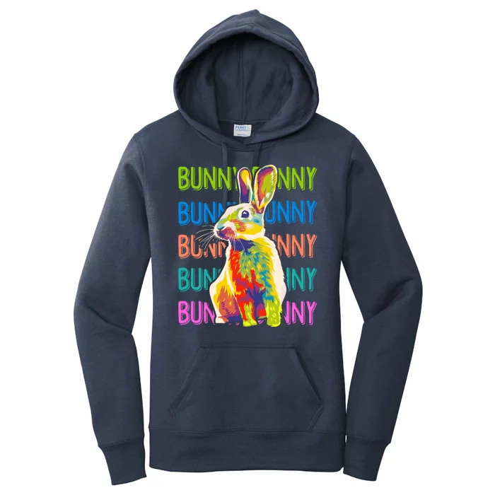 Cute Multicolor Easter Bunny Rabbit Women's Pullover Hoodie