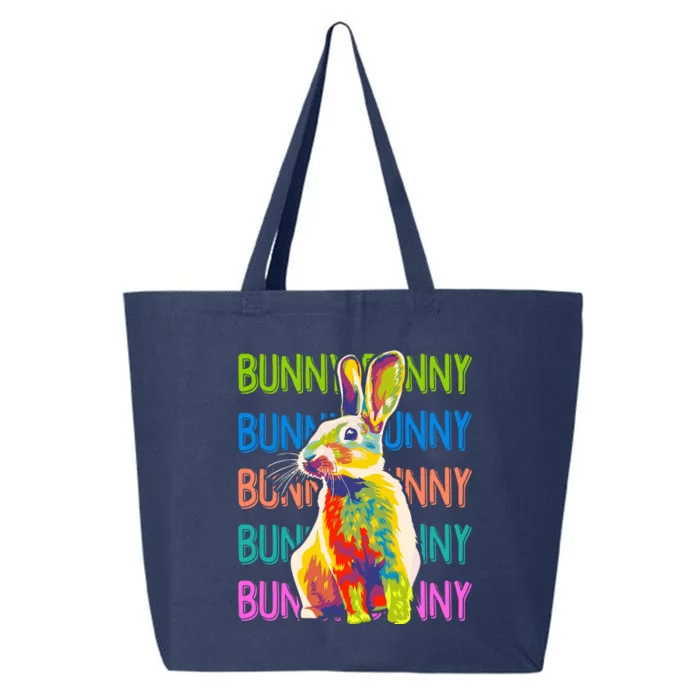 Cute Multicolor Easter Bunny Rabbit 25L Jumbo Tote