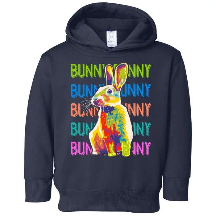 Cute Multicolor Easter Bunny Rabbit Toddler Hoodie