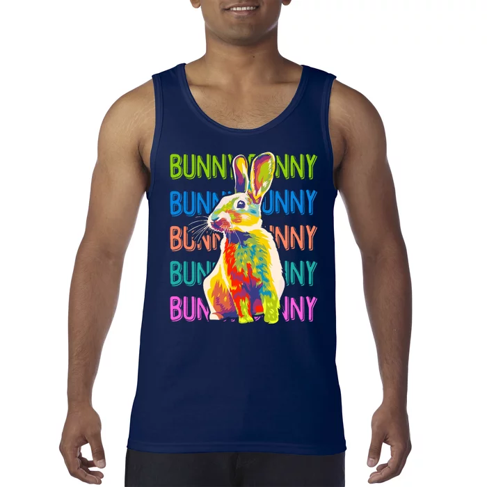 Cute Multicolor Easter Bunny Rabbit Tank Top