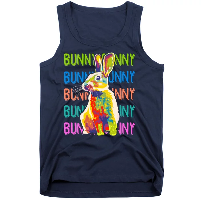 Cute Multicolor Easter Bunny Rabbit Tank Top