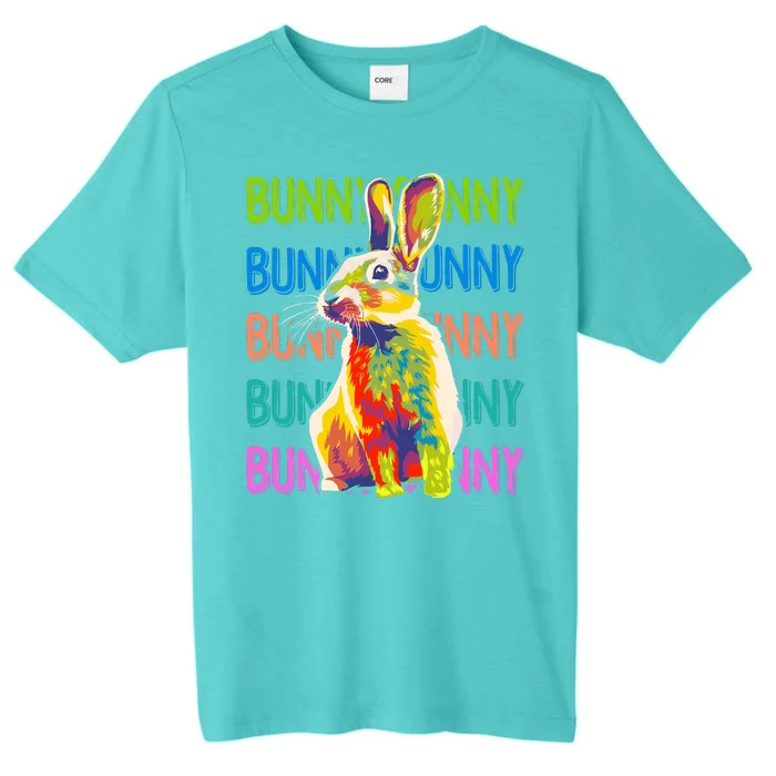 Cute Multicolor Easter Bunny Rabbit ChromaSoft Performance T-Shirt