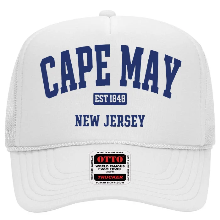 Cape May Est 1848 New Jersey High Crown Mesh Trucker Hat