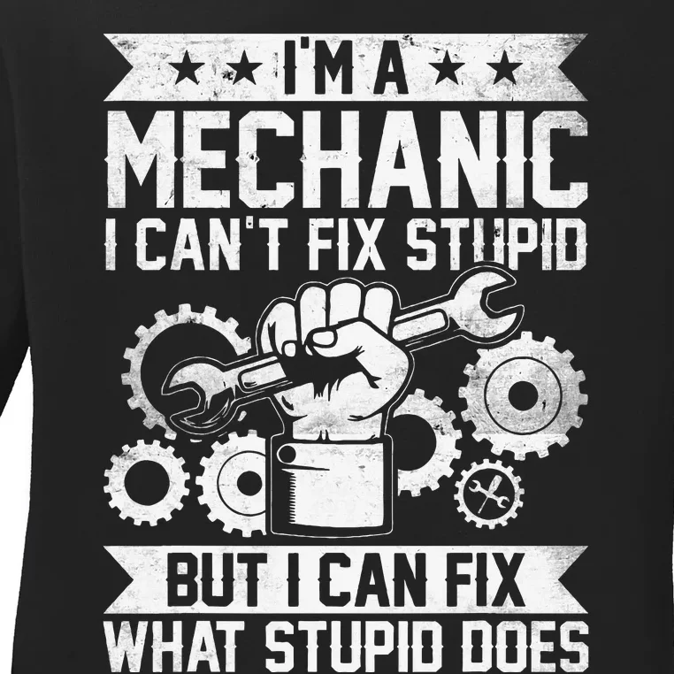 Car Mechanic Engineer Auto Mechanic Ladies Long Sleeve Shirt