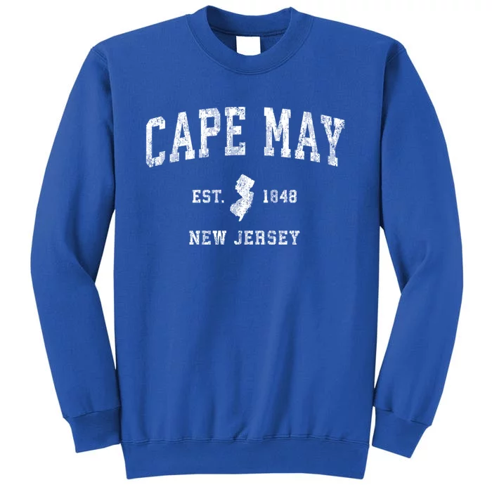 Cape May Est 1848 New Jersey Nj Vintage Established Athletic Sports Design Tall Sweatshirt