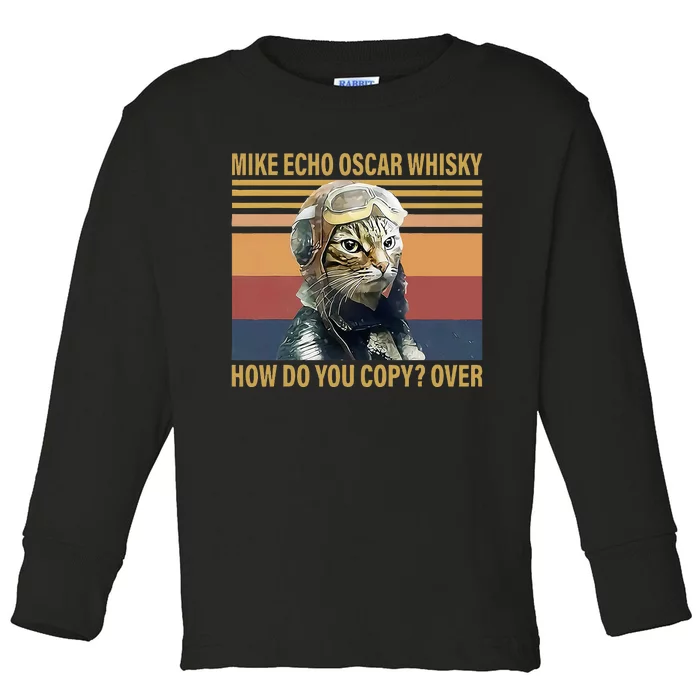 Cat Mike Echo Oscar Whisky How Do You Copy Over Vintage Toddler Long Sleeve Shirt