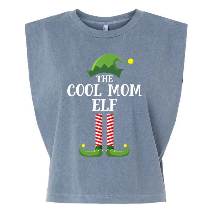 Cool Mom Elf Matching Family Group Christmas Party Garment-Dyed Women's Muscle Tee