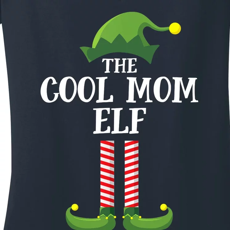 Cool Mom Elf Matching Family Group Christmas Party Women's V-Neck T-Shirt