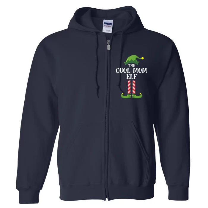 Cool Mom Elf Matching Family Group Christmas Party Full Zip Hoodie