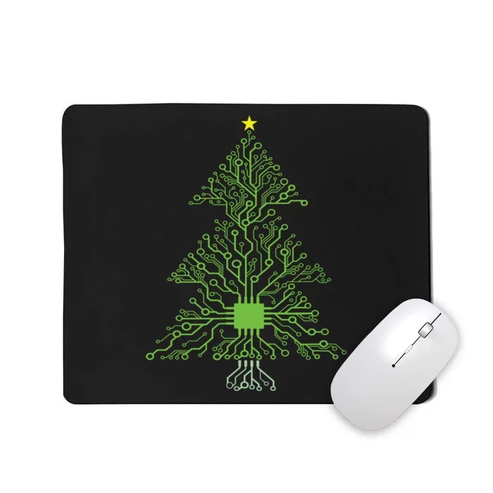 Christmas Mechanical Engineer Digital Electronic Tree Mousepad