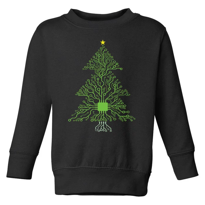 Christmas Mechanical Engineer Digital Electronic Tree Toddler Sweatshirt