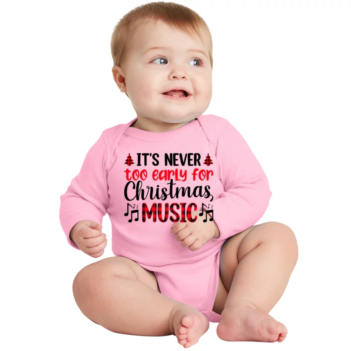 Christmas Music Enthusiast Graphic Baby Long Sleeve Bodysuit