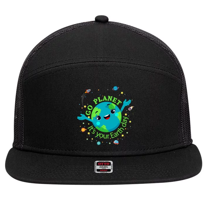 Cute Mother Earth Day Save Our Planet 7 Panel Mesh Trucker Snapback Hat