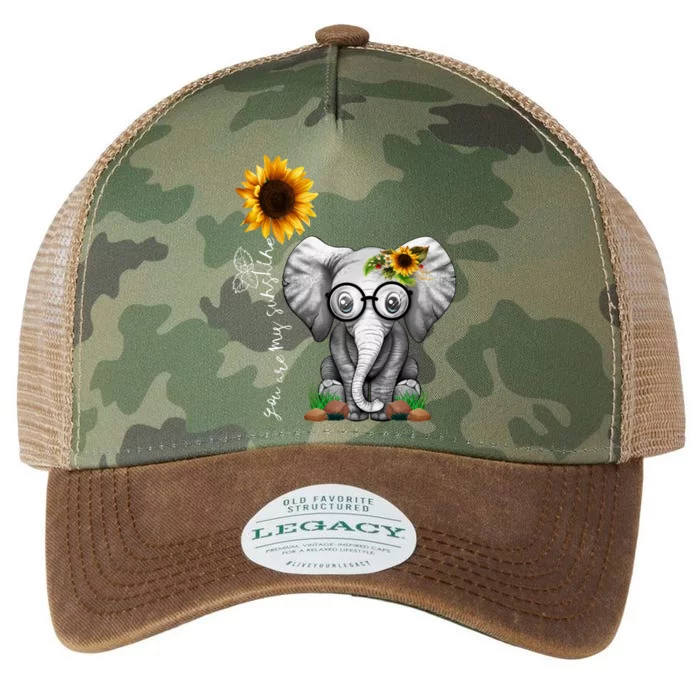 Cute Mama Elephant With Sunflower Gift You Are My Sunshine Gift Legacy Tie Dye Trucker Hat