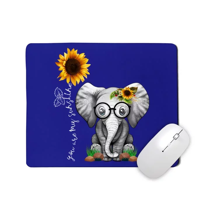 Cute Mama Elephant With Sunflower Gift You Are My Sunshine Gift Mousepad