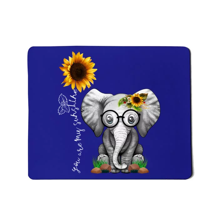 Cute Mama Elephant With Sunflower Gift You Are My Sunshine Gift Mousepad