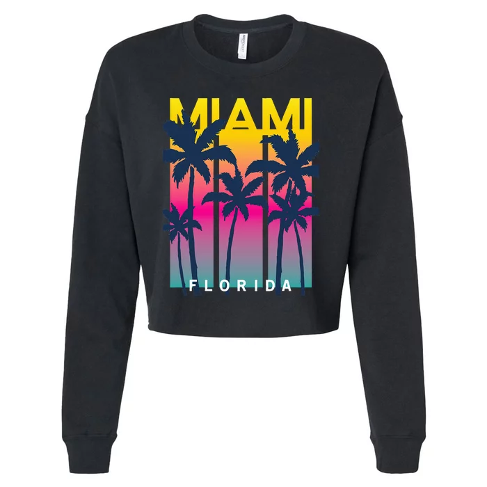 Cool Miami Florida I Love Miami Miami Cropped Pullover Crew