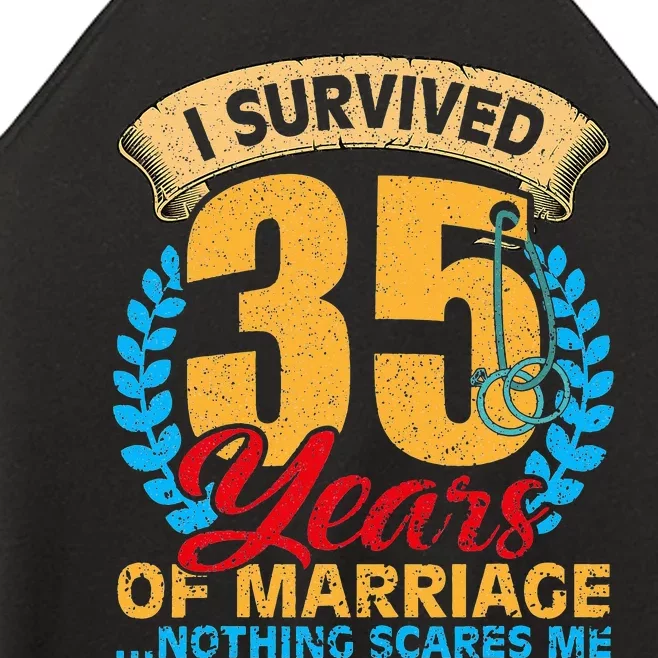 Couples Married for 35 years Funny 35th wedding anniversary Women’s Perfect Tri Rocker Tank