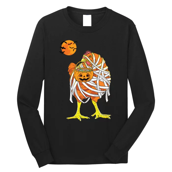 Chicken Mummy Funny Halloween Farmer Long Sleeve Shirt