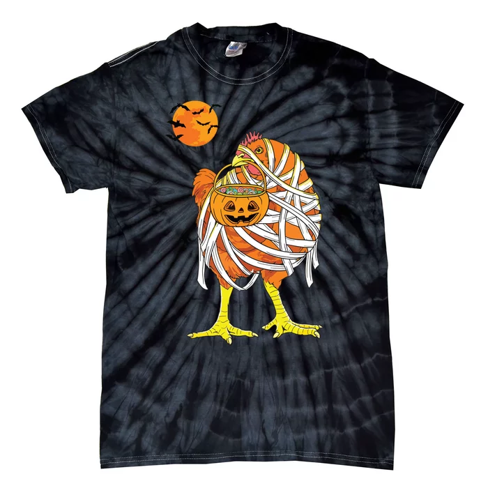 Chicken Mummy Funny Halloween Farmer Tie-Dye T-Shirt