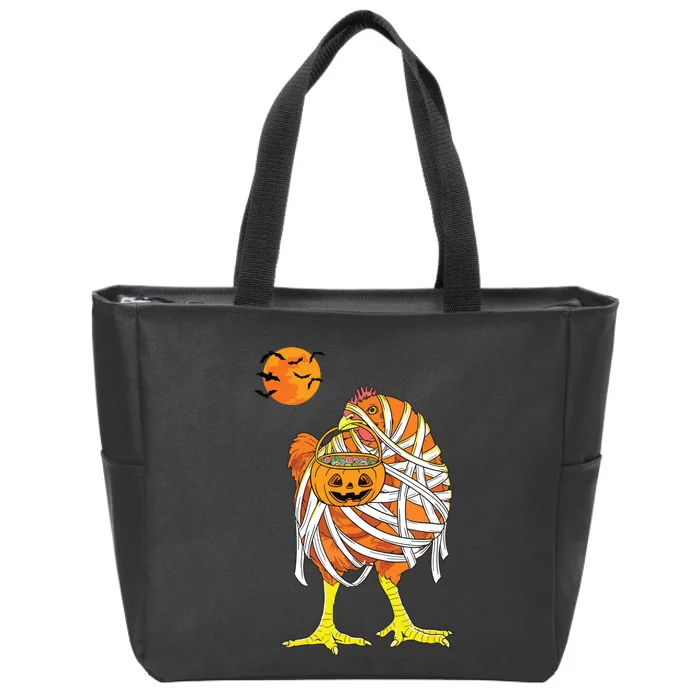 Chicken Mummy Funny Halloween Farmer Zip Tote Bag