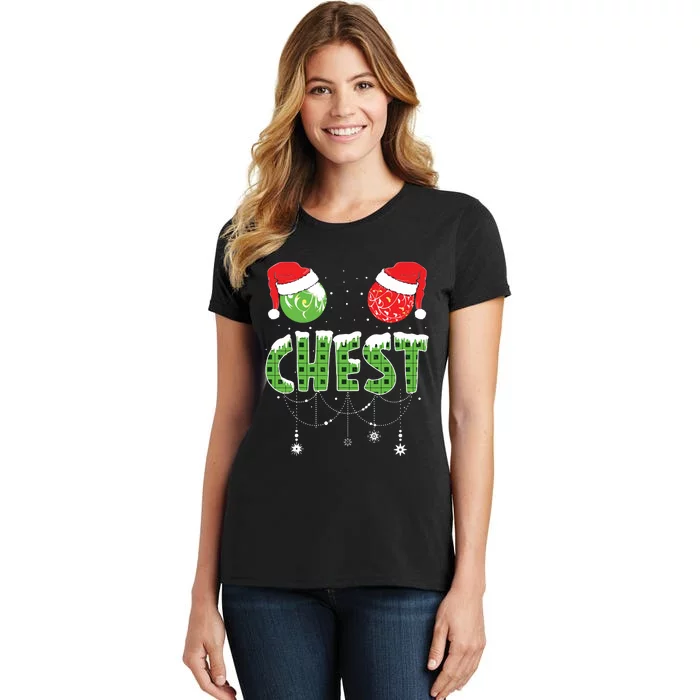 Chestnuts Matching Family Funny Chest Nuts Christmas Couples Women's T-Shirt