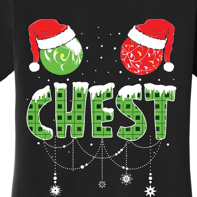 Chestnuts Matching Family Funny Chest Nuts Christmas Couples Women's T-Shirt