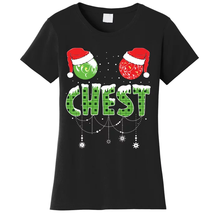 Chestnuts Matching Family Funny Chest Nuts Christmas Couples Women's T-Shirt